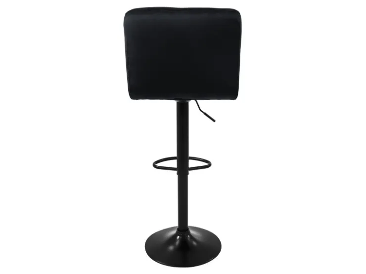ML-Design Barhocker 2Er Set aus Samt Schwarz Barstuhl mit Rückenlehne Fußstütze