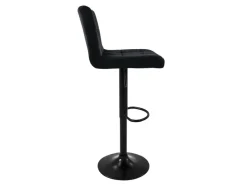 ML-Design Barhocker 2Er Set aus Samt Schwarz Barstuhl mit Rückenlehne Fußstütze