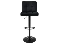 ML-Design Barhocker 2Er Set aus Samt Schwarz Barstuhl mit Rückenlehne Fußstütze