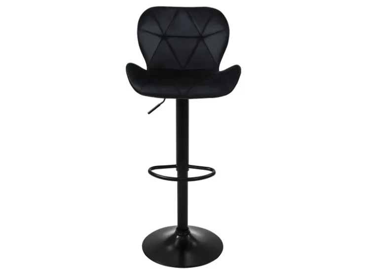 ML-Design Barhocker 2Er Set Samt Schwarz Gepolsterter Barstuhl mit Rückenlehne* Hocker