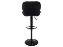 ML-Design Barhocker 2Er Set Samt Schwarz Gepolsterter Barstuhl mit Rückenlehne* Hocker