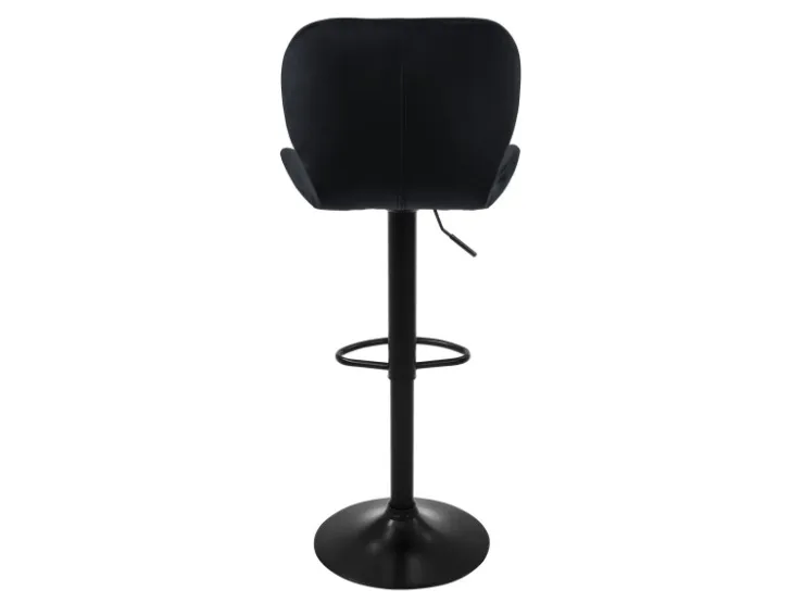 ML-Design Barhocker 2Er Set Samt Schwarz Gepolsterter Barstuhl mit Rückenlehne* Hocker