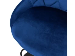 ML-Design Barhocker 2Er Set aus Samt Blau Barstuhl mit Rückenlehne und Fußstütze