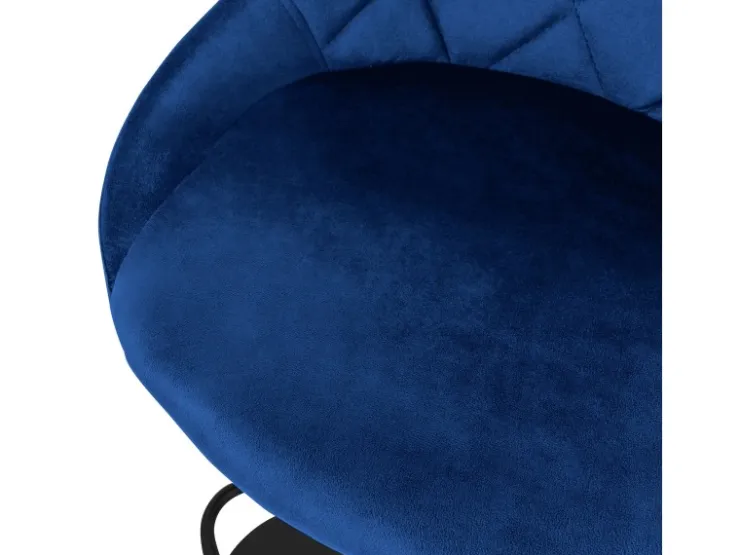 ML-Design Barhocker 2Er Set aus Samt Blau Barstuhl mit Rückenlehne und Fußstütze