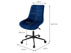 ML-Design Bürostuhl Blau Sitzfläche aus Samt Metallgestell Drehstuhl* Stühle