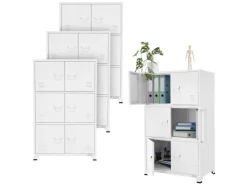 ML-Design 4Er Set Aktenschrank 75x40x120 cm Stahl Freistehend* Büroregale