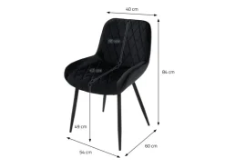 ML-Design 2Er Set Esszimmerstühle mit Rücken und Armlehnen Schwarz Samt