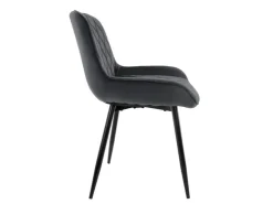 ML-Design 6Er Set Esszimmerstühle mit Rücken- und Armlehnen Anthrazit Samt Sitz* Stühle