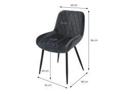 ML-Design 6Er Set Esszimmerstühle mit Rücken- und Armlehnen Anthrazit Samt Sitz* Stühle