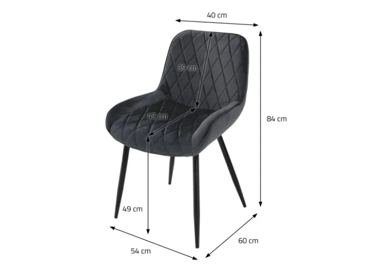 ML-Design 6Er Set Esszimmerstühle mit Rücken- und Armlehnen Anthrazit Samt Sitz* Stühle