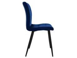 ML-Design Esszimmerstühle 4Er Set Dunkelblau mit Rückenlehne mit Samtbezug* Stühle