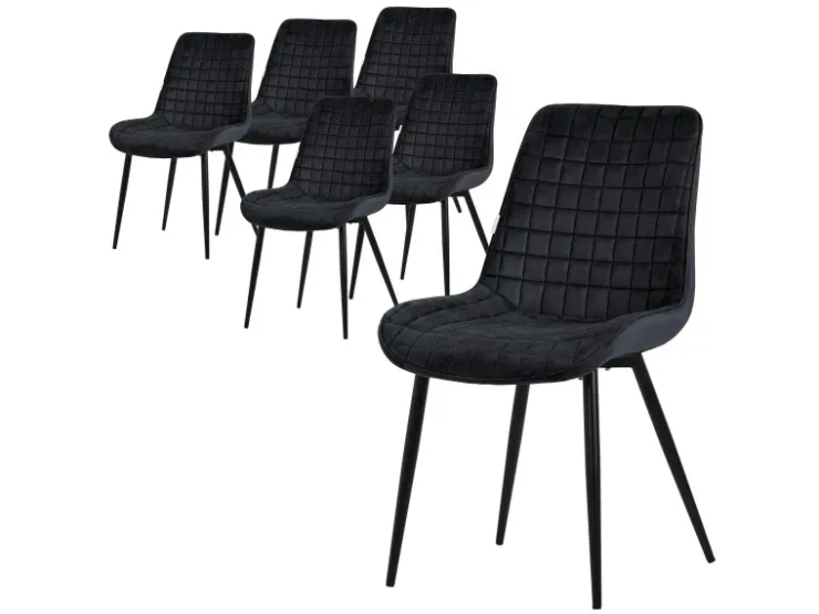 ML-Design Esszimmerstühle 6Er Set Sitzfläche aus Samt mit Rückenlehne* Stühle