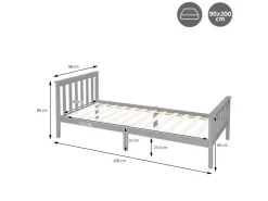 ML-Design Holzbett 90x200 cm Bettgestell mit Lattenrost und Füße* Betten
