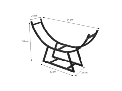 ML-Design Kaminholzregal 55 x 94 x 21 cm Schwarz Metall Innen/Außen U-förmiges* Regale Schwarz