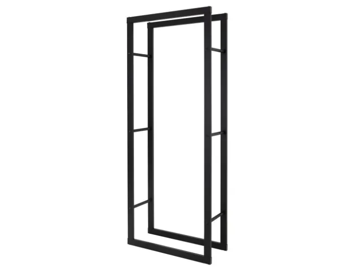 ML-Design Kaminholzregal 60x150x25 cm Rechteckig Schwarz Metall Innen/Außen