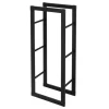 ML-Design Kaminholzregal 40x100x25cm Rechteckig Schwarz aus Metall Innen/Außen* Regale Schwarz|Holzregale
