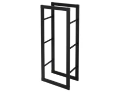 ML-Design Kaminholzregal 40x100x25cm Rechteckig Schwarz aus Metall Innen/Außen* Regale Schwarz|Holzregale