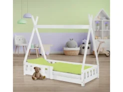 ML-Design Kinderbett Tipi 70x140 cm mit Rausfallschutz Lattenrost* Bettwäsche