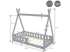 ML-Design Kinderbett Tipi 70x140 cm Rausfallschutz Lattenrost* Betten|Bettwäsche