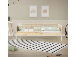 ML-Design Kinderbett 80x160 cm Natur Kinder Einzelbett mit Lattenrost