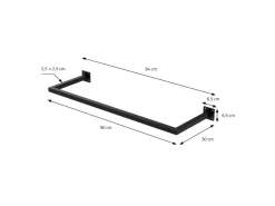 ML-Design Kleiderstange Rechteck die Wand T30cm x B90cm Schwarz aus Stahl U-Form
