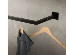 ML-Design Kleiderstange Rechteck die Wand T30cm x B90cm Schwarz aus Stahl U-Form