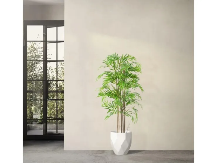 ML-Design Künstlicher Bambus 150cm Groß Kunstpflanze mit Echtholzstamm* Kunstpflanzen