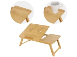 ML-Design Laptoptisch aus Bambus fürs Sofa Höhenverstellbar Klappbar