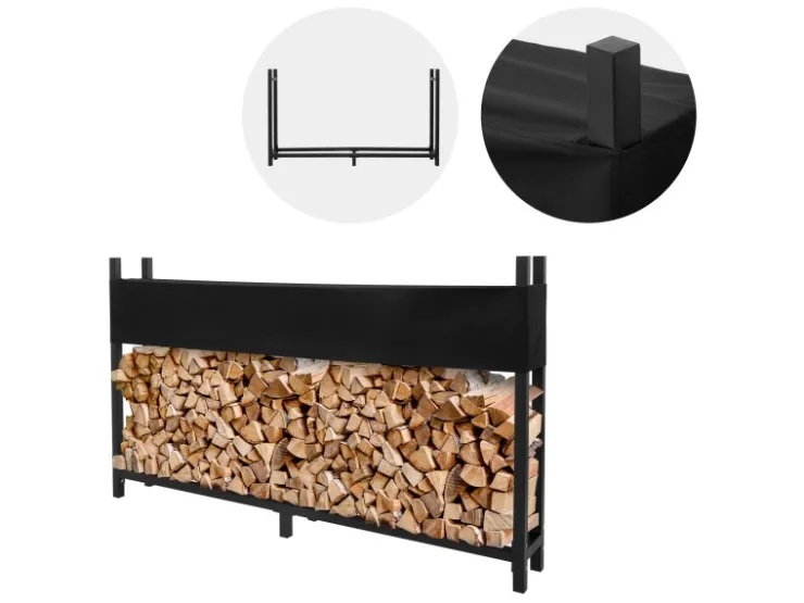 ML-Design Metall Kaminholzregal mit Abdeckung 200x25x115 cm Anthrazit Stahl* Weitere Regale