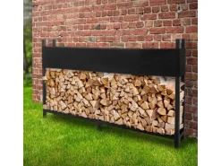 ML-Design Metall Kaminholzregal mit Abdeckung 200x25x115 cm Anthrazit Stahl* Weitere Regale