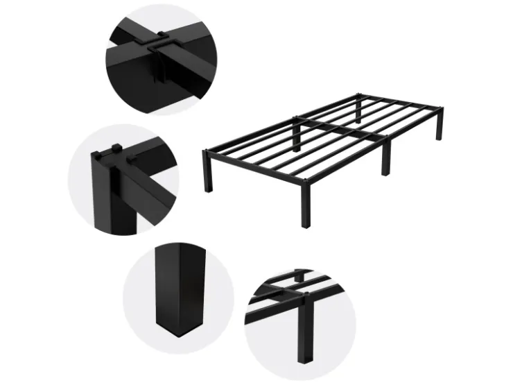 ML-Design Metallbett 90x200cm auf Stahlrahmen mit Lattenrost Bettgestell