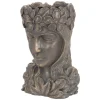 ML-Design Pflanztopf Frauenkopf Figur 21x16x32 cm Bronze Kunstharz Innen Außen
