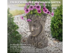 ML-Design Pflanztopf Frauenkopf Figur 21x16x32 cm Bronze Kunstharz Innen Außen