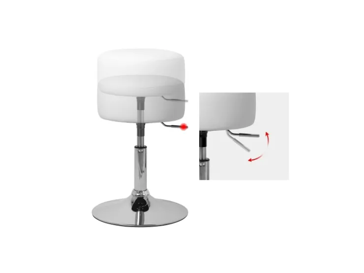 ML-Design Schminkhocker Weiß Runder Sitzhocker 33cm Höhenverstellbarer aus Stahl