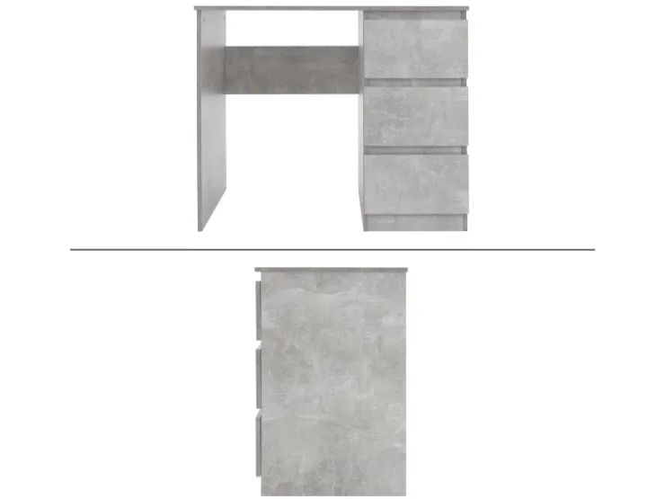 ML-Design Schreibtisch mit 3 Schubladen 90x76x50cm Arbeitstisch Beton-Optik* Tische