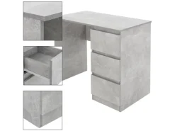 ML-Design Schreibtisch mit 3 Schubladen 90x76x50cm Arbeitstisch Beton-Optik* Tische