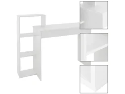 ML-Design Schreibtisch mit Regal 110x72x40 cm aus Holz 2in1 System für Zuhause* Regal Weiß