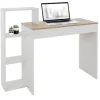 ML-Design Schreibtisch mit Regal Weiß Tischplatte in Sonoma-Eiche 110x72x40 cm* Regal Weiß