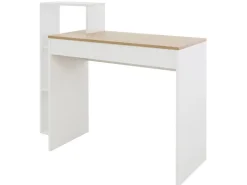 ML-Design Schreibtisch mit Regal Weiß Tischplatte in Sonoma-Eiche 110x72x40 cm* Regal Weiß