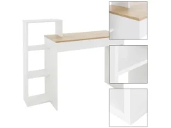 ML-Design Schreibtisch mit Regal Weiß Tischplatte in Sonoma-Eiche 110x72x40 cm* Regal Weiß