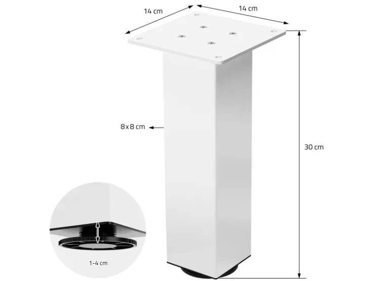 ML-Design Tischbeine 4Er Set I-Design H30 cm Stahl 8x8 cm* Tische