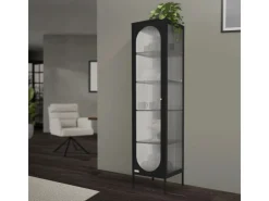 ML-Design Vitrinenschrank 42x175x40 cm Schwarz Schmale Vitrine Stahl* Vasen