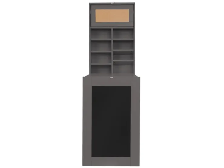 ML-Design Wandtisch Klappbar Schreibtisch mit Tafel 8 Fächern und Pinnwand* Pinnwände