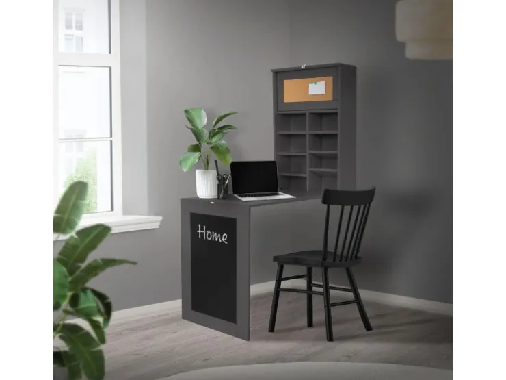ML-Design Wandtisch Klappbar Schreibtisch mit Tafel 8 Fächern und Pinnwand* Pinnwände