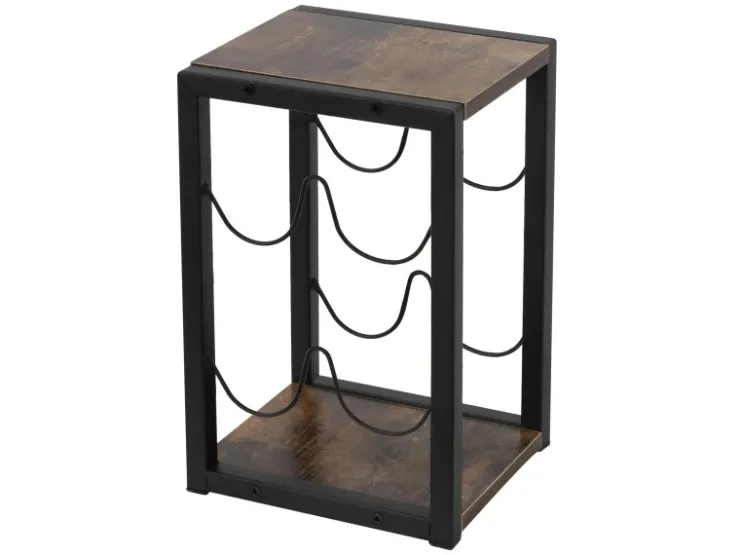 ML-Design Weinregal für 4 Flaschen 24x21x37,5 cm Freistehendes aus Holz Metall* Flaschenregale