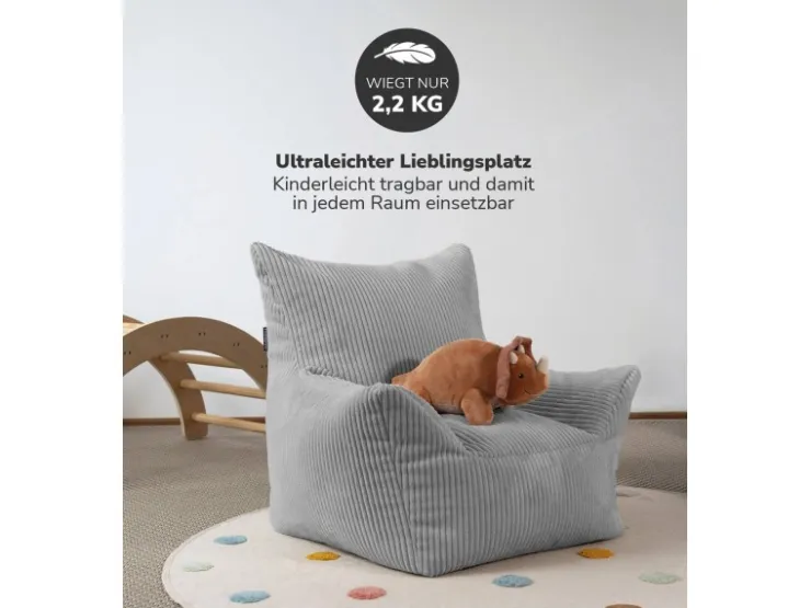 mokebo Kindersessel aus Cord Der Pausenheld Sitzsack Kinder Kindersitzsack in