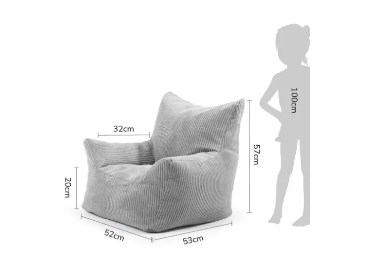 mokebo Kindersessel aus Cord Der Pausenheld Sitzsack Kinder Kindersitzsack in