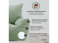 mokebo Kindersessel aus Cord Der Pausenheld Sitzsack Kinder Kindersitzsack in* Sitzsäcke