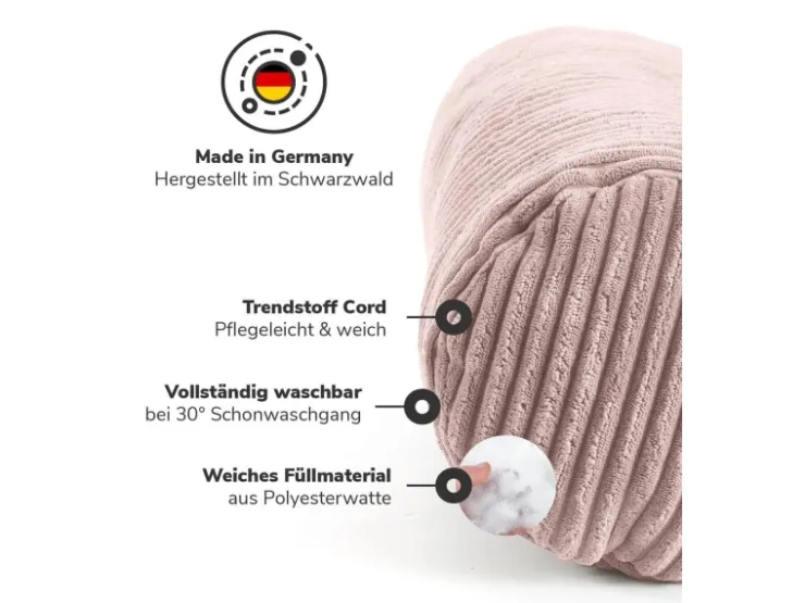 mokebo Nackenkissen mit Cordbezug Das Nickerchen Nackenrolle oder Kissenrolle in