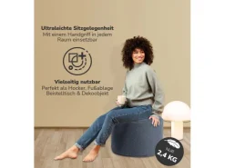 mokebo Pouf Hocker o Sitzhocker Der Ruhepouf Sitzpouf aus stoff in Blau* Hocker